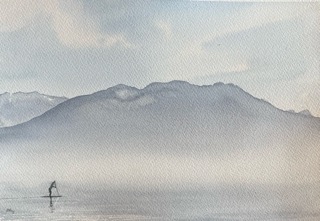 Seul sur le lac
